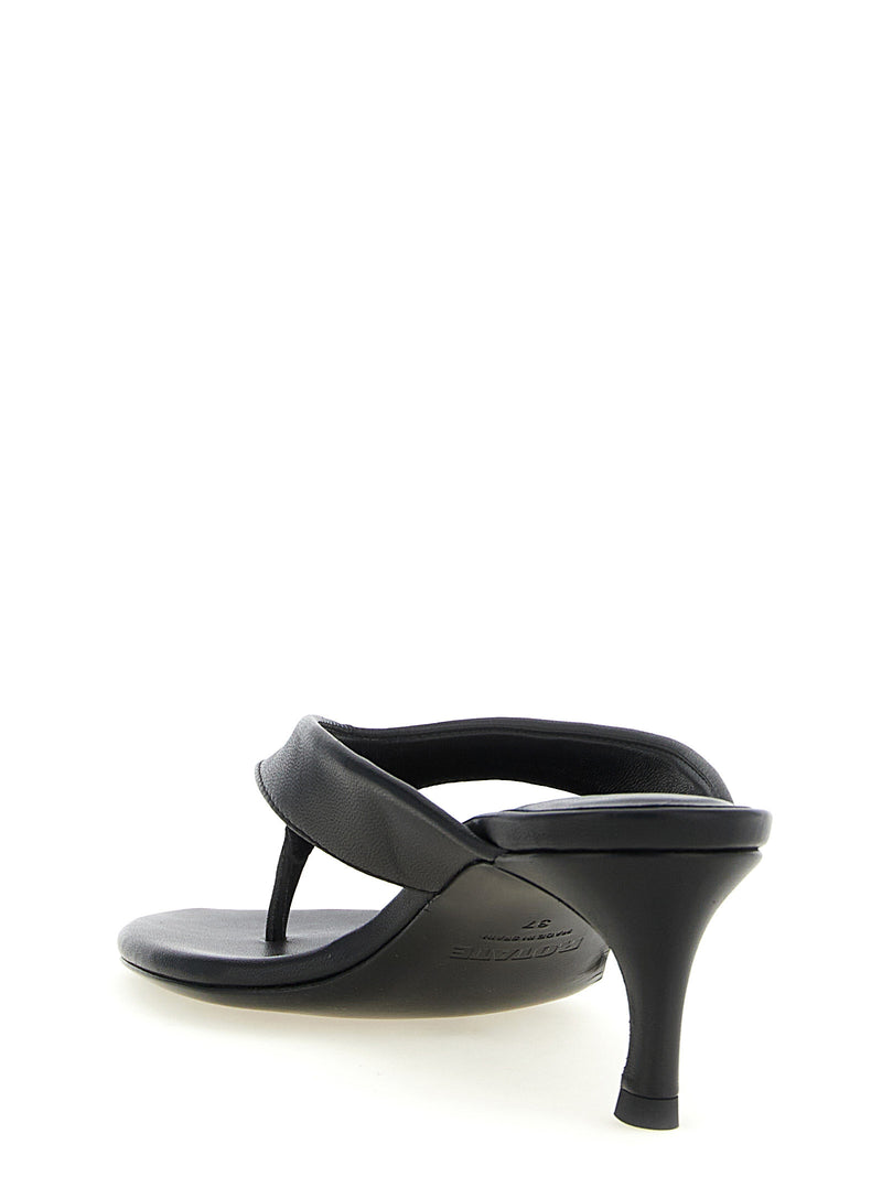 Sandales tongs ROTATE BIRGER CHRISTENSEN en cuir de veau noir