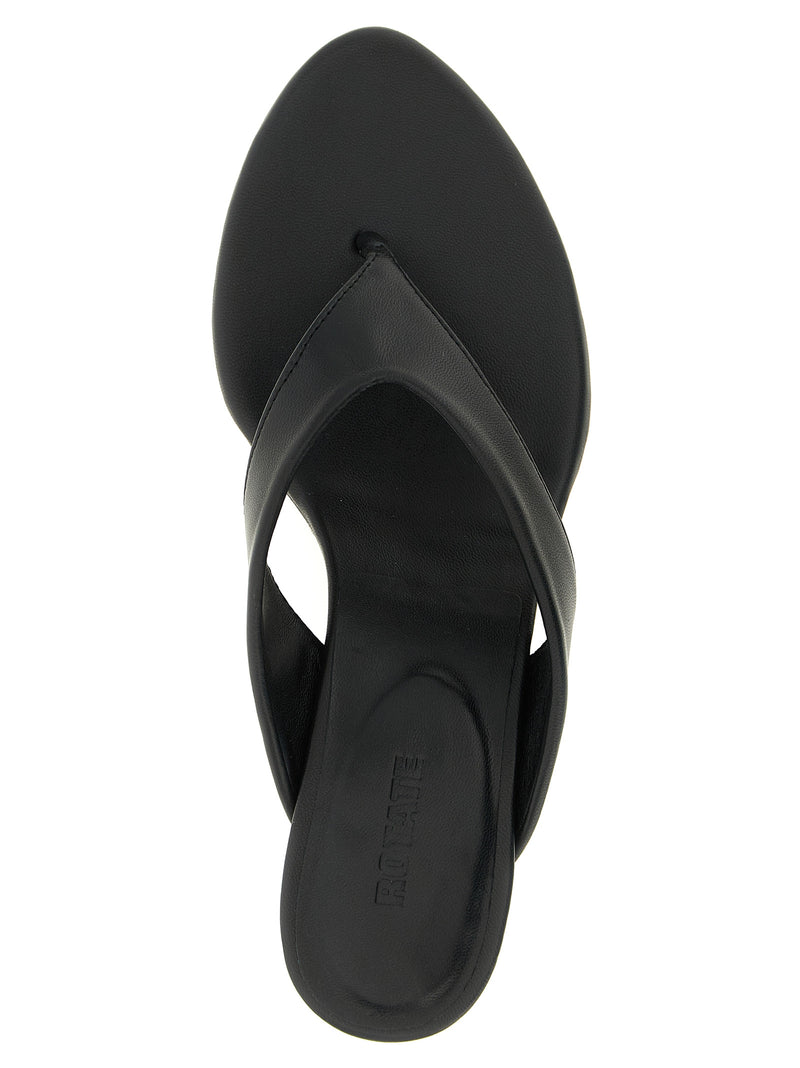Sandales tongs ROTATE BIRGER CHRISTENSEN en cuir de veau noir