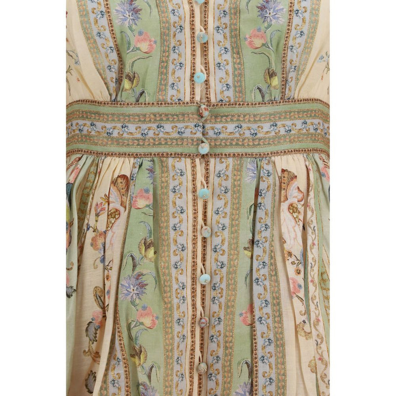 Robe décontractée en lin multicolore Zimmermann