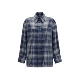 Chemise motif polyester bleu PINKO