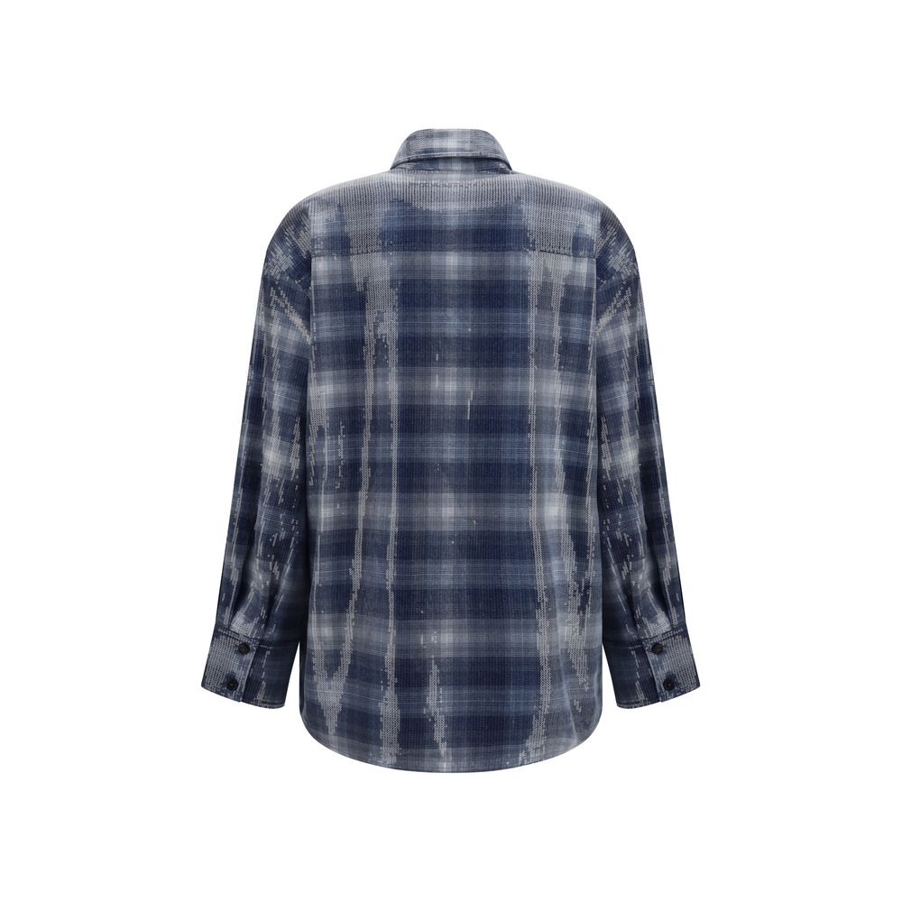 Chemise motif polyester bleu PINKO