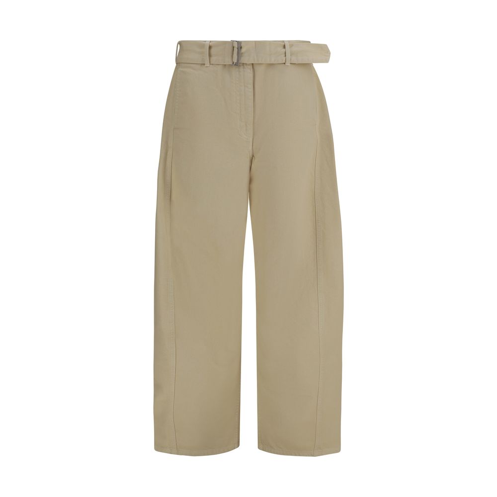 Magda Butrym Beige Cotton Wide-Leg Casual Pants