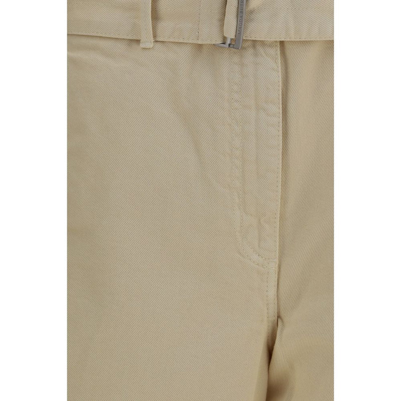 Magda Butrym Beige Cotton Casual Pants for Women