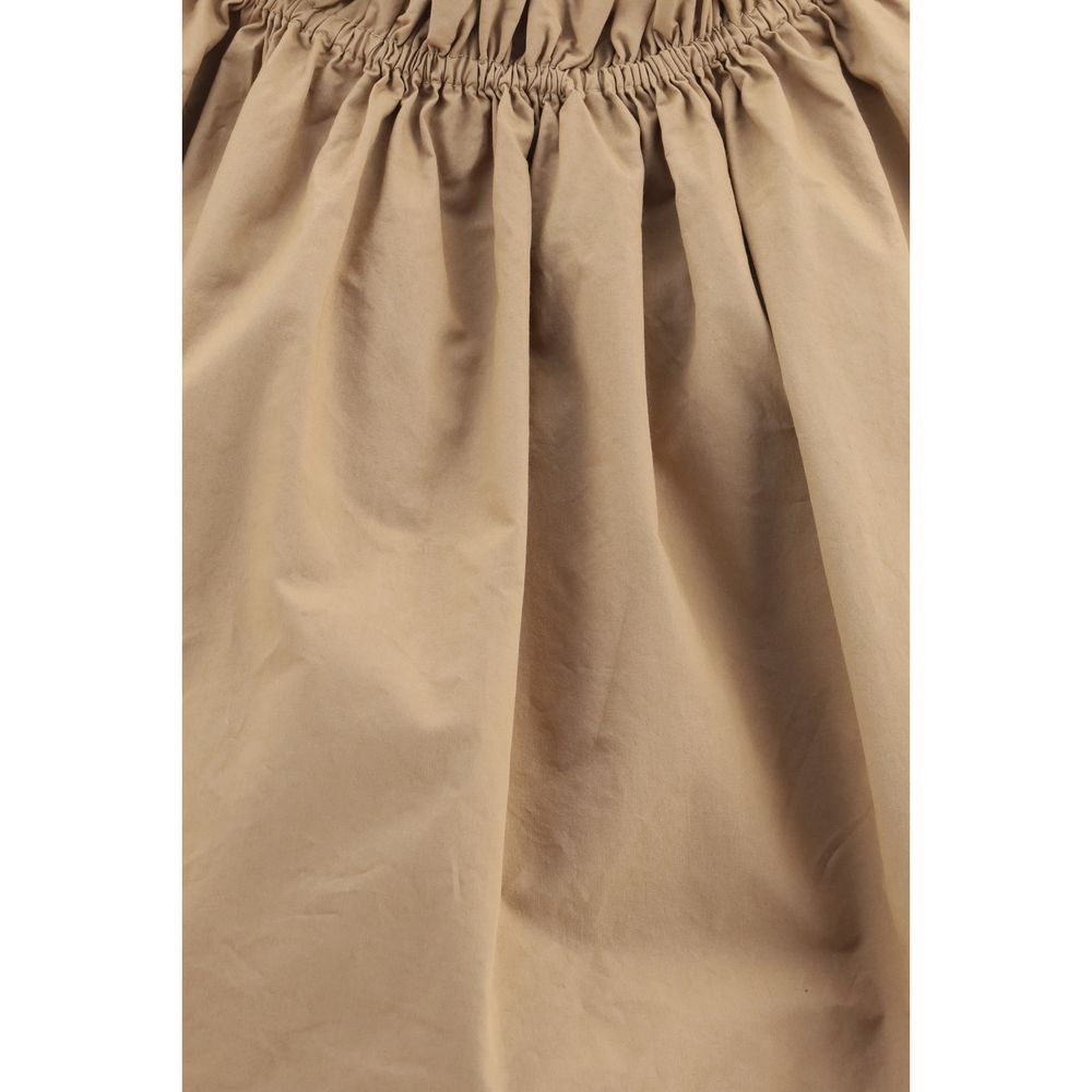 Saint Laurent Beige Cotton Ruffle Top for Women
