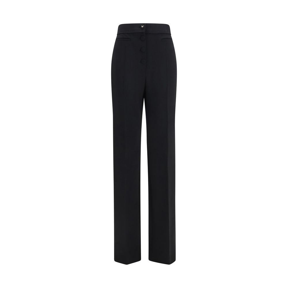 Pantalon évasé noir en laine Oves Aries Valentino Garavani