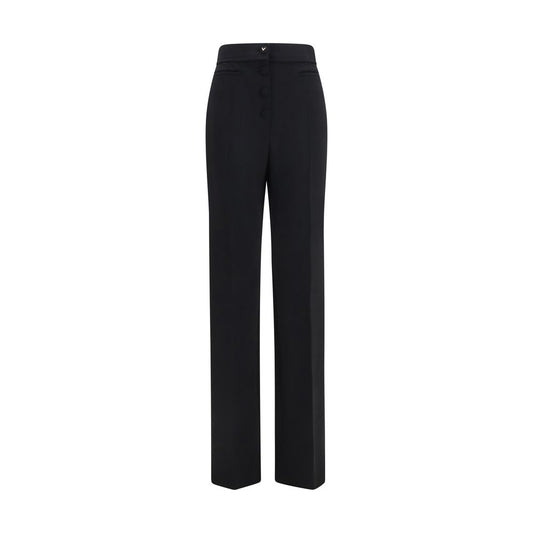 Pantalon évasé noir en laine Oves Aries Valentino Garavani
