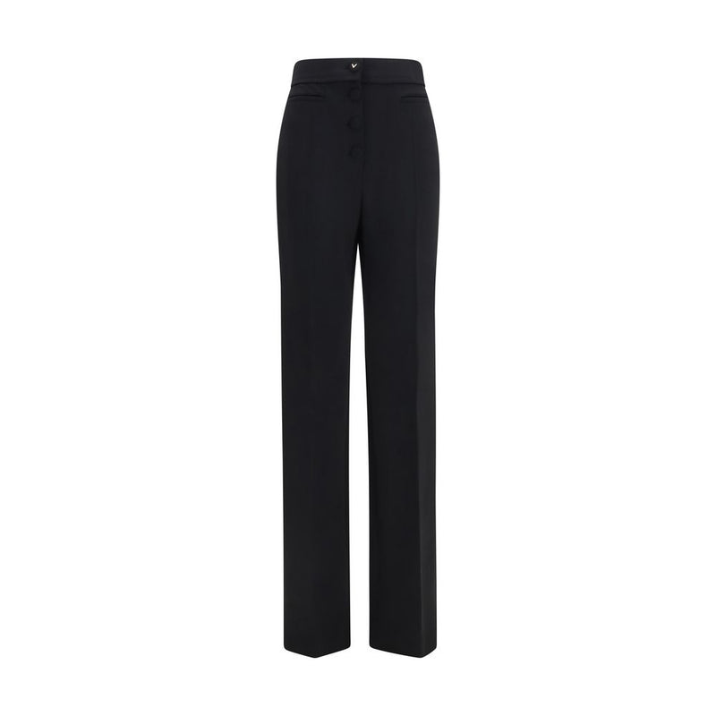 Valentino Garavani Black Wool Oves Aries Flared Pants