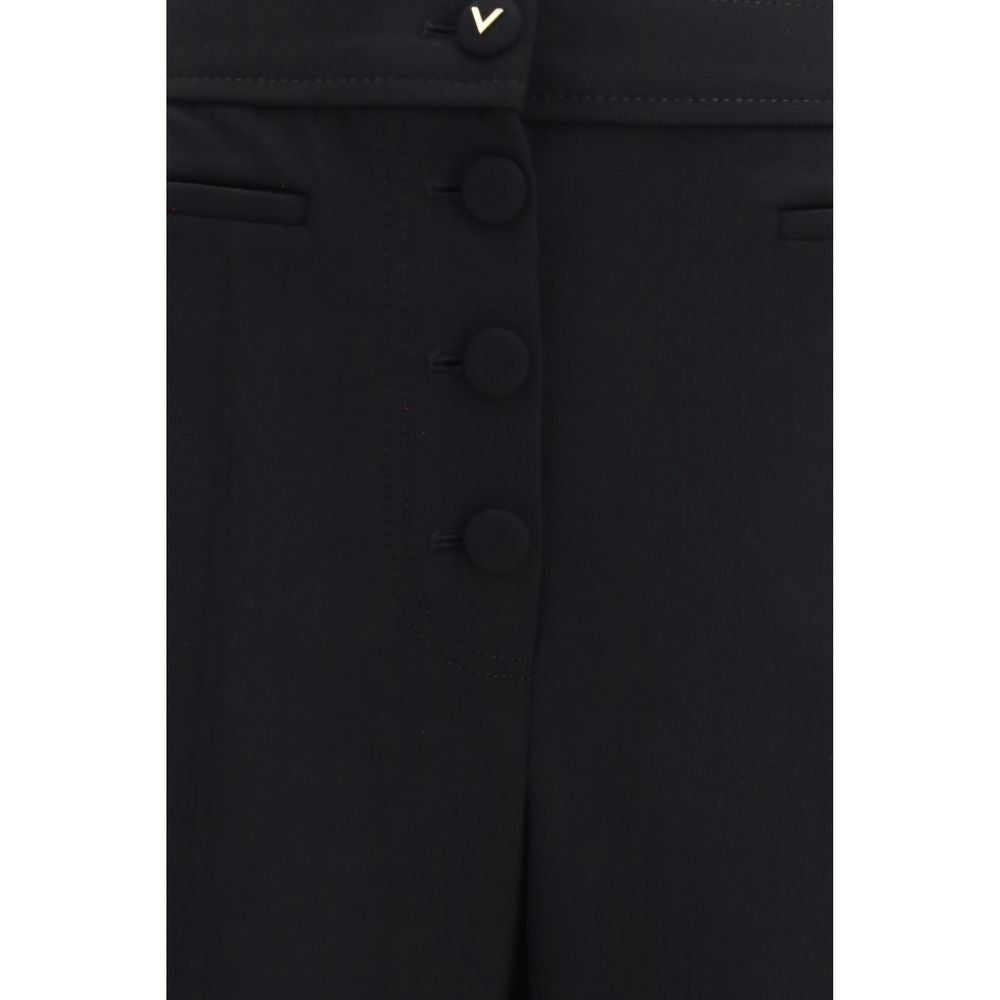 Pantalon évasé noir en laine Oves Aries Valentino Garavani