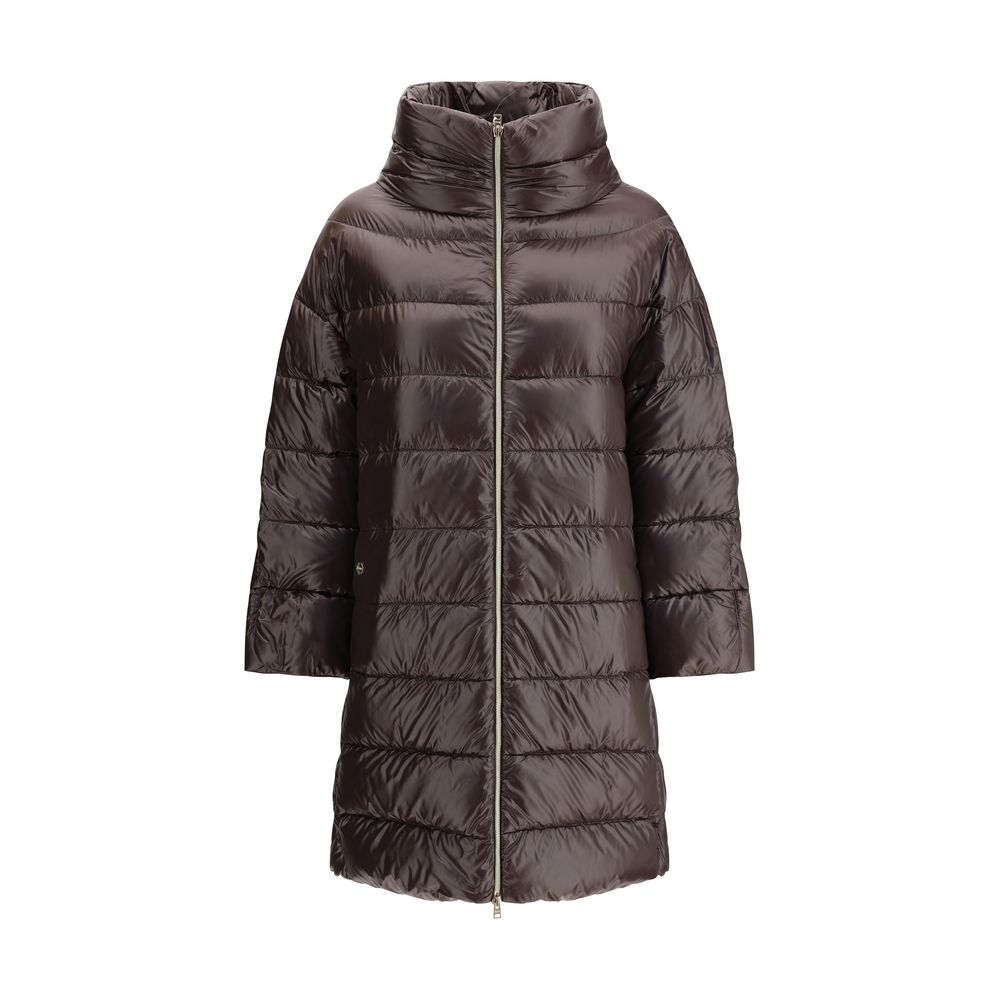 Veste longue Herno marron en polyester