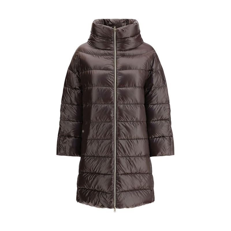 Veste longue Herno marron en polyester