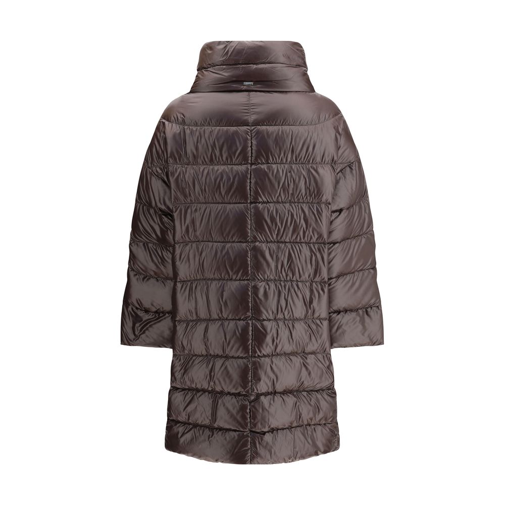 Veste longue Herno marron en polyester