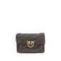 PINKO Brown Calf Leather Bos Taurus Shoulder Bag