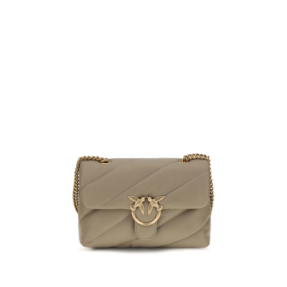Sac bandoulière PINKO Bos Taurus en cuir de veau gris