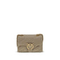 PINKO Beige Calf Leather Bos Taurus Shoulder Bag
