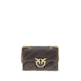 PINKO Love Mini Puff Brown Calf Leather Shoulder Bag