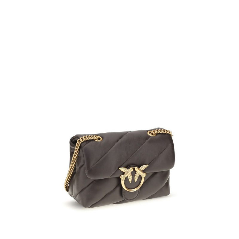 PINKO Brown Calf Leather Bos Taurus Shoulder Bag