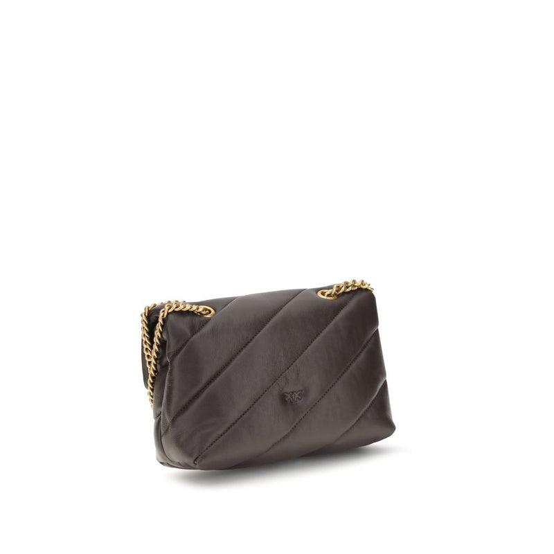 PINKO Brown Calf Leather Bos Taurus Shoulder Bag