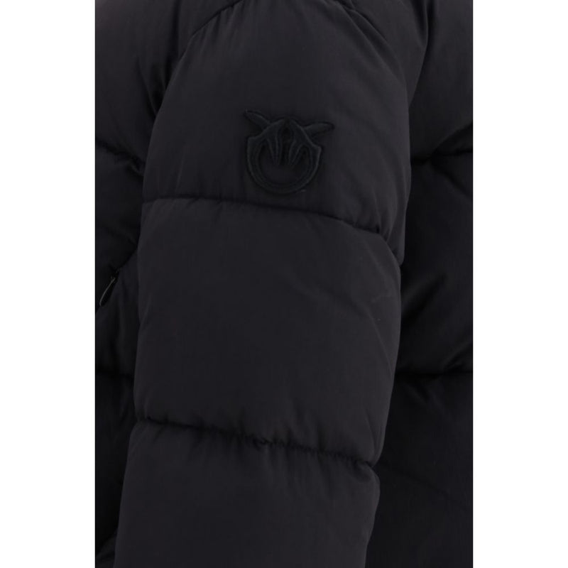 PINKO Black Nylon Full-Length Jacket