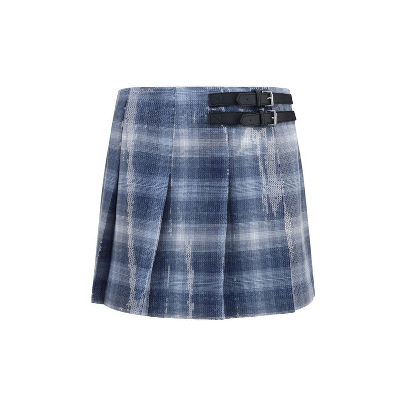 Mini-jupe en polyester bleue PINKO