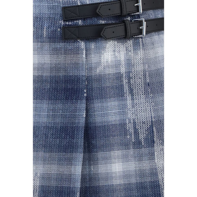 Mini-jupe en polyester bleue PINKO
