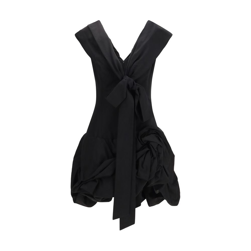 Magda Butrym Black Cotton Midi Cocktail Dress