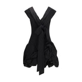 Magda Butrym Black Cotton Midi Cocktail Dress