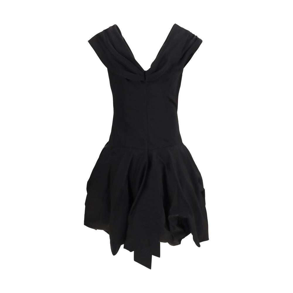 Magda Butrym Black Cotton Midi Cocktail Dress