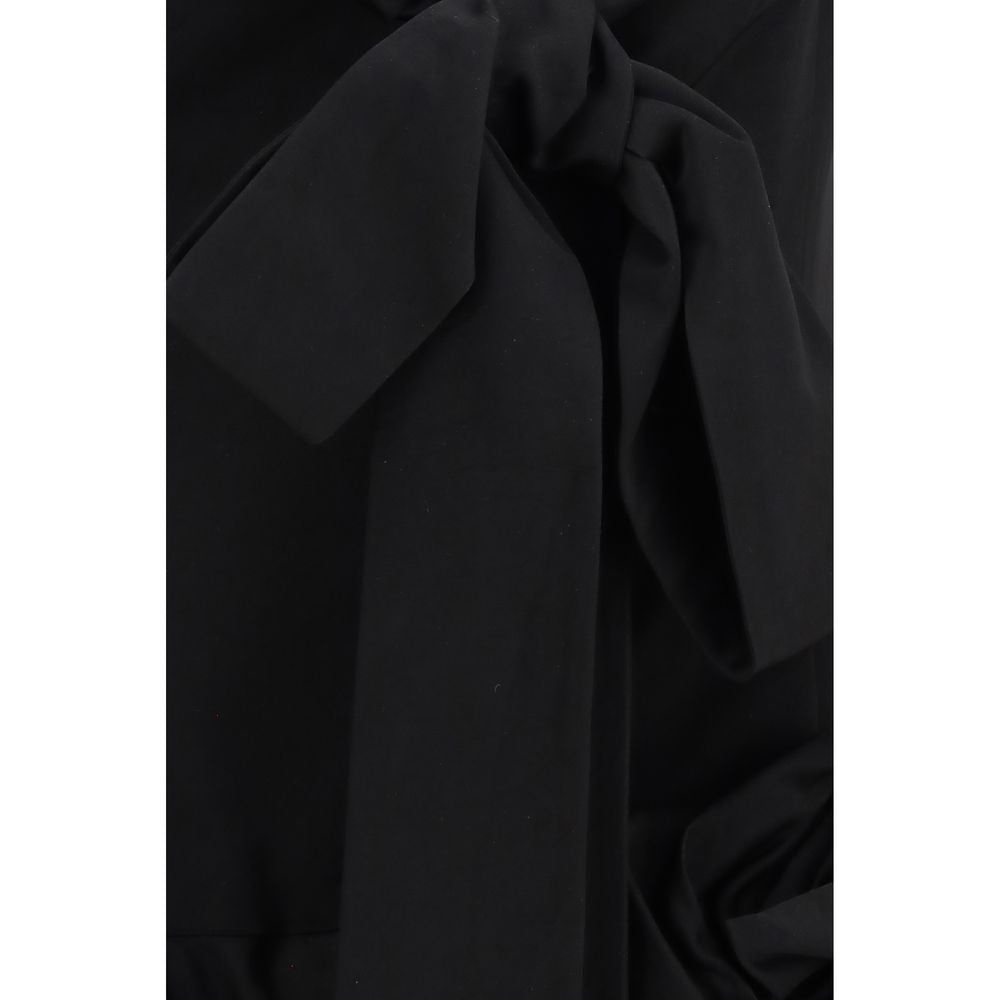 Magda Butrym Black Cotton Midi Cocktail Dress