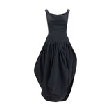 Magda Butrym Black Off-the-Shoulder Midi Dress