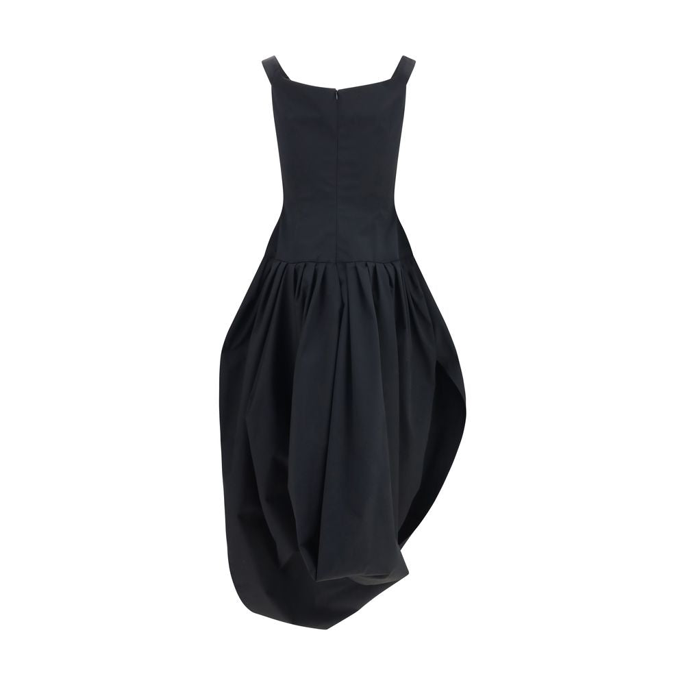 Magda Butrym Black Off-the-Shoulder Midi Dress