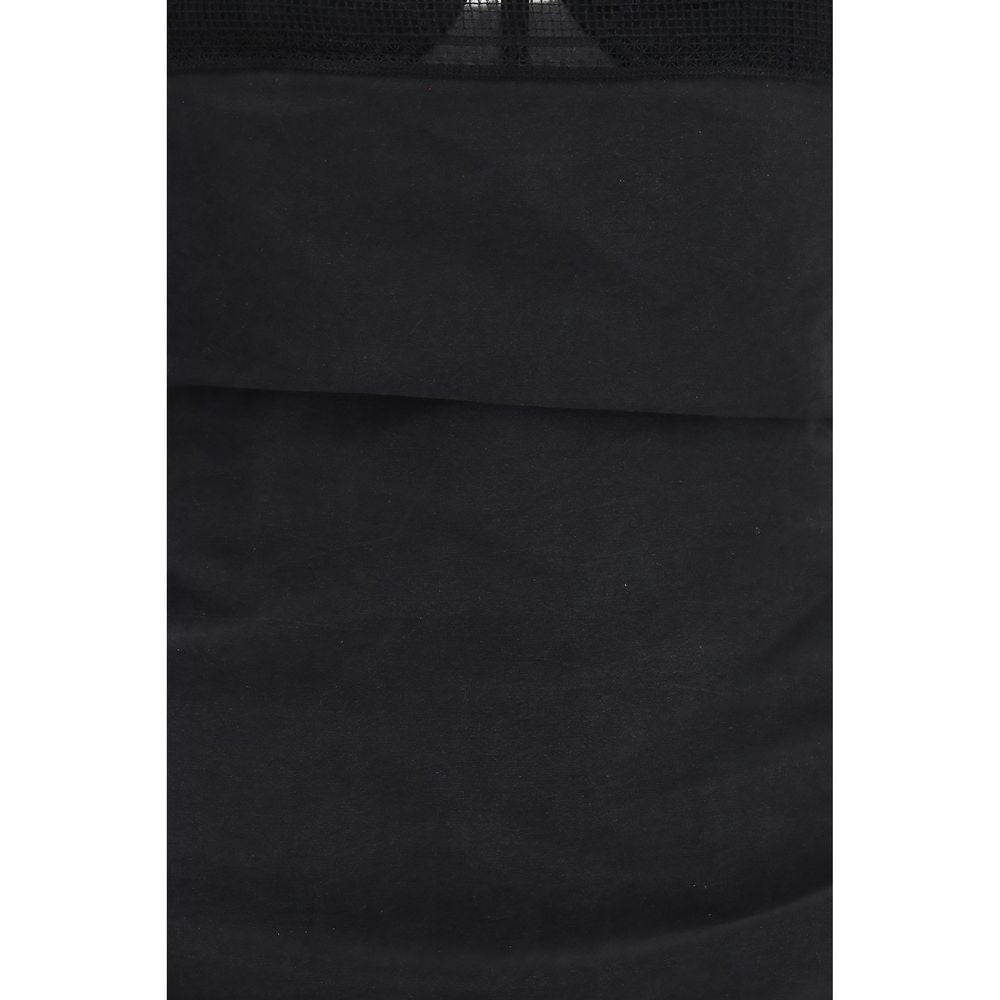 Magda Butrym Black Silk Cocktail Dress with Lace Neckline