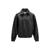 Magda Butrym Black Lambskin Leather Jacket - Oversized Fit