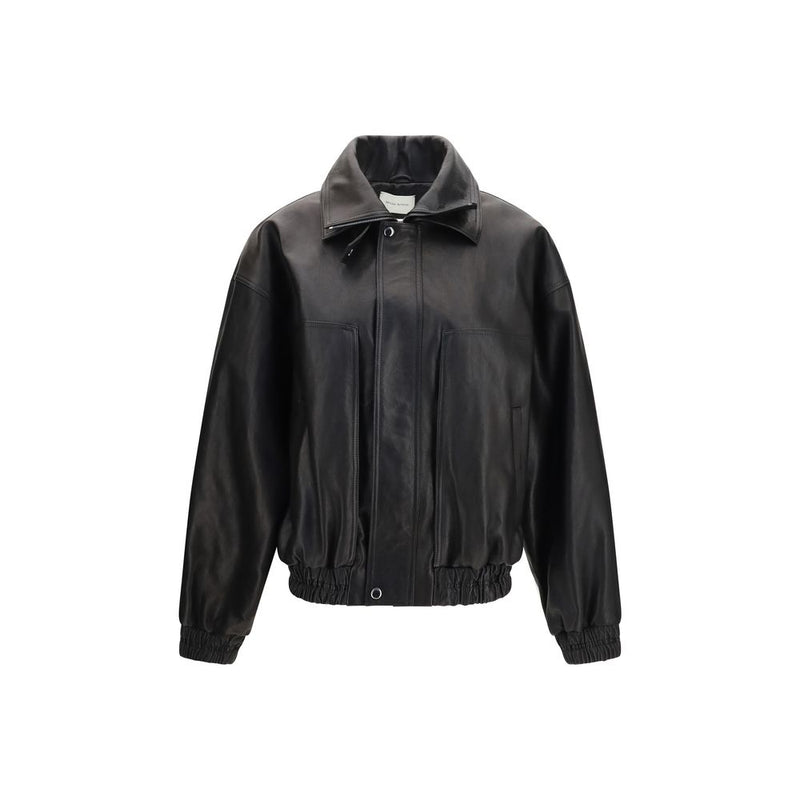 Magda Butrym Black Lambskin Leather Jacket - Oversized Fit