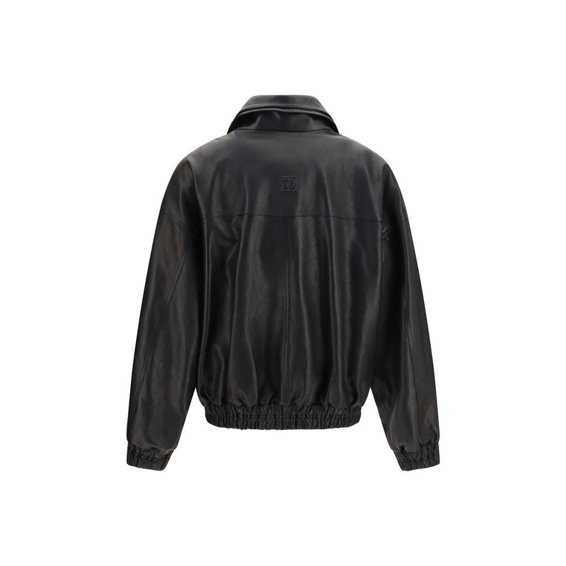Magda Butrym Black Lambskin Leather Jacket - Oversized Fit