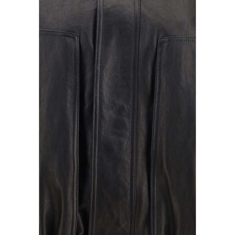 Magda Butrym Black Lambskin Leather Jacket - Oversized Fit