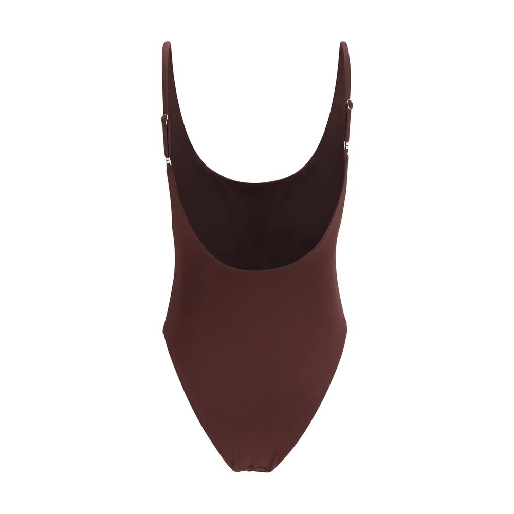 Magda Butrym Bordeaux One-Piece Swimsuit - Minimalist Design