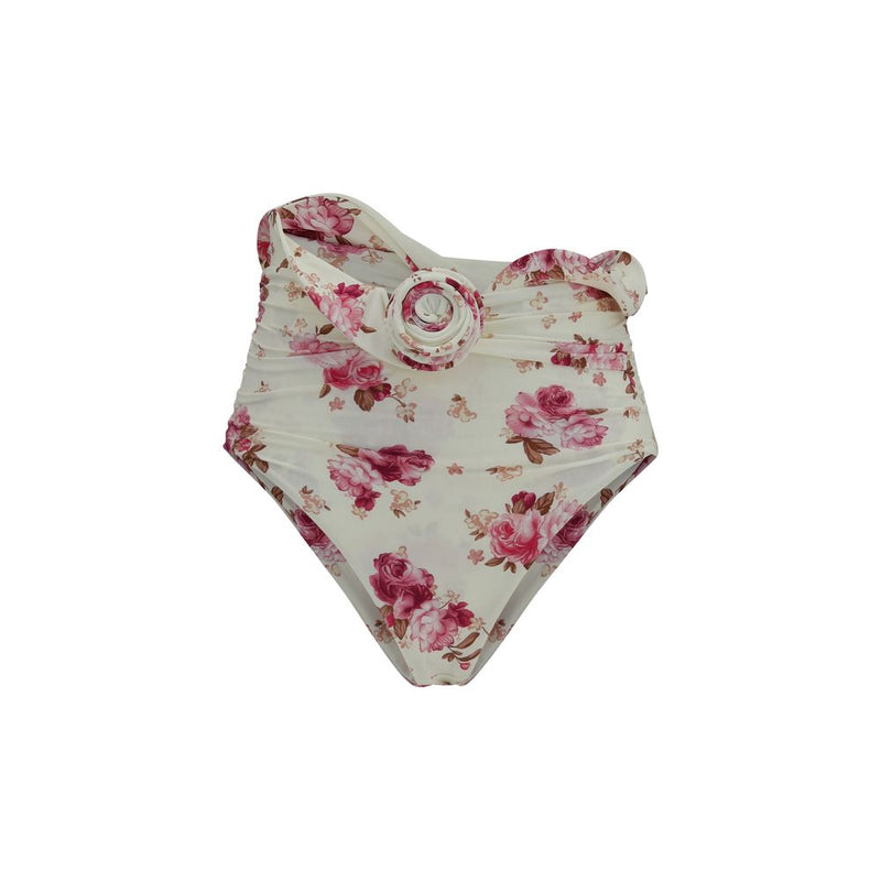 Magda Butrym Beige Polyamide Bikini - Elegant Floral Design