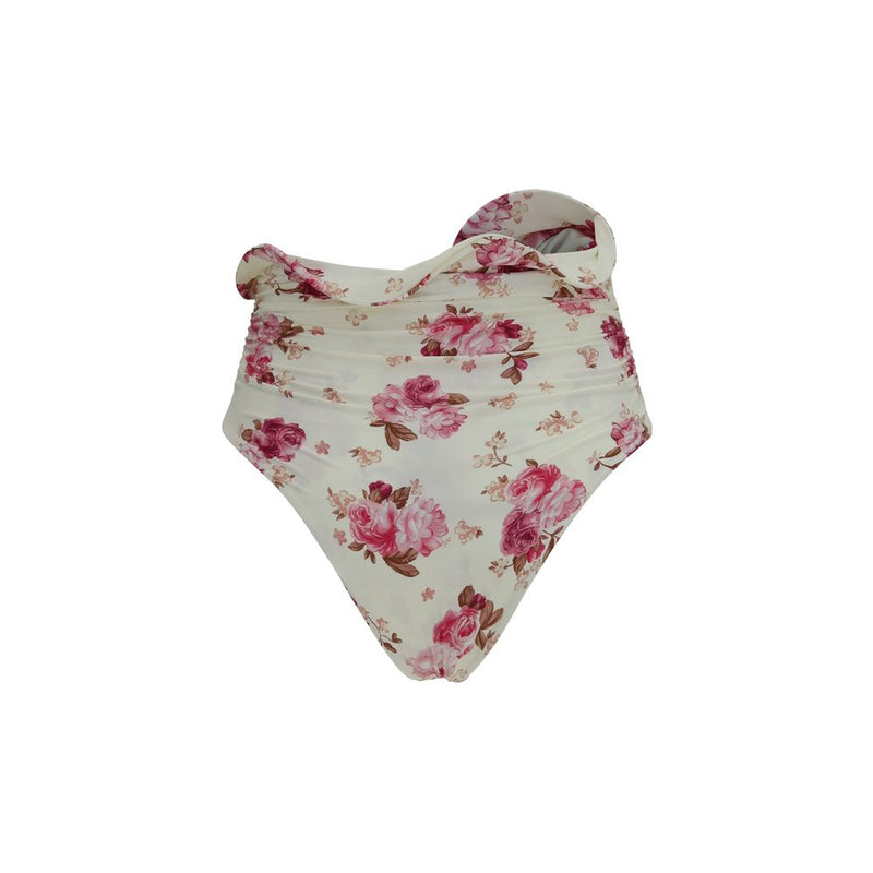 Magda Butrym Beige Polyamide Bikini - Elegant Floral Design