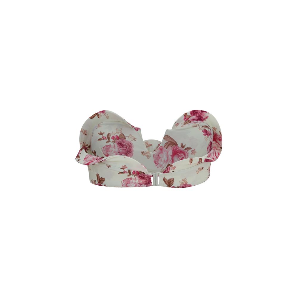 Magda Butrym Beige Polyamide Bikini - Elegant Floral Bandeau