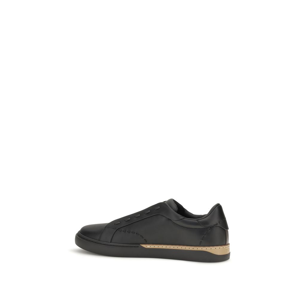 Baskets Fendi en cuir de veau noir Bos Taurus
