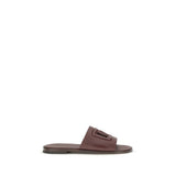 Sandales plates Dolce & Gabbana en cuir de veau marron Bos Taurus