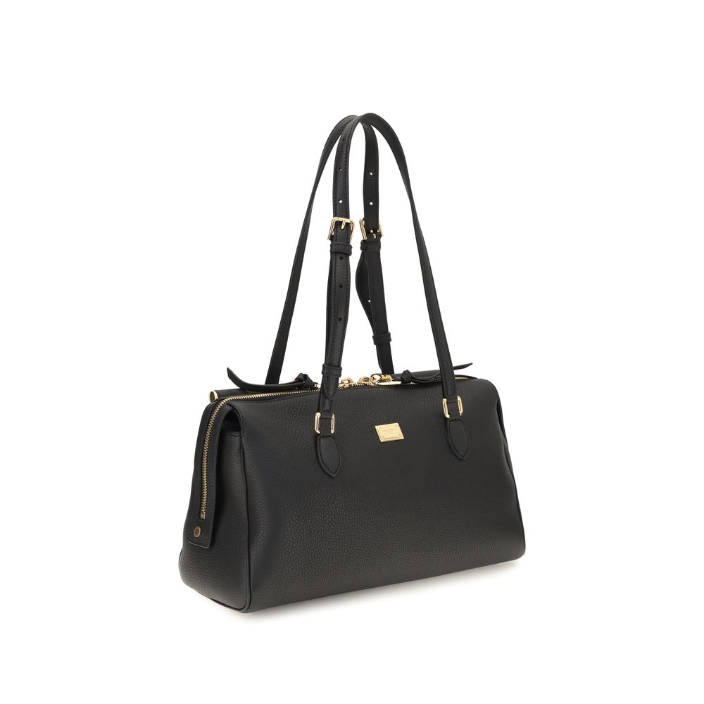 Sac bandoulière Bos Taurus en cuir de veau noir Dolce &amp; Gabbana