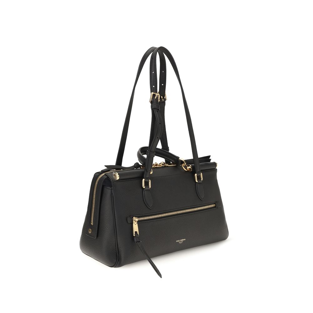 Sac bandoulière Bos Taurus en cuir de veau noir Dolce &amp; Gabbana