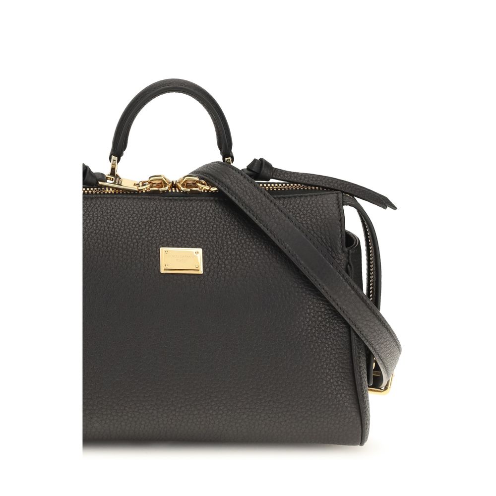 Sac à main Dolce & Gabbana en cuir de veau noir Bos Taurus