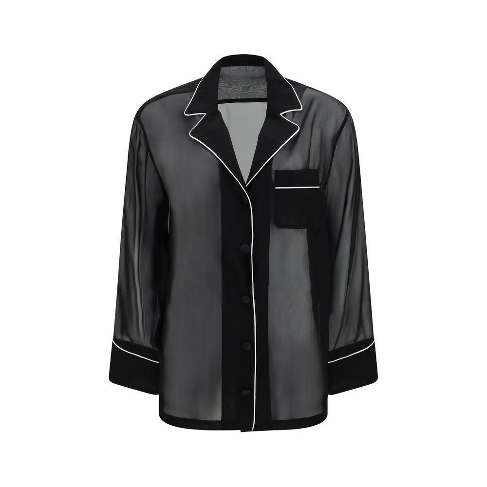 Dolce & Gabbana Black Silk Shirt - Elegant Chiffon Design