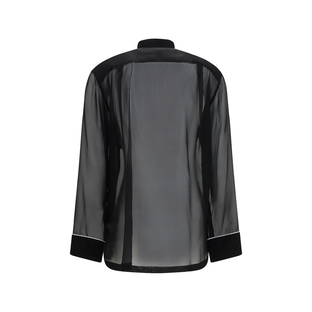 Dolce & Gabbana Black Silk Shirt - Elegant Chiffon Design