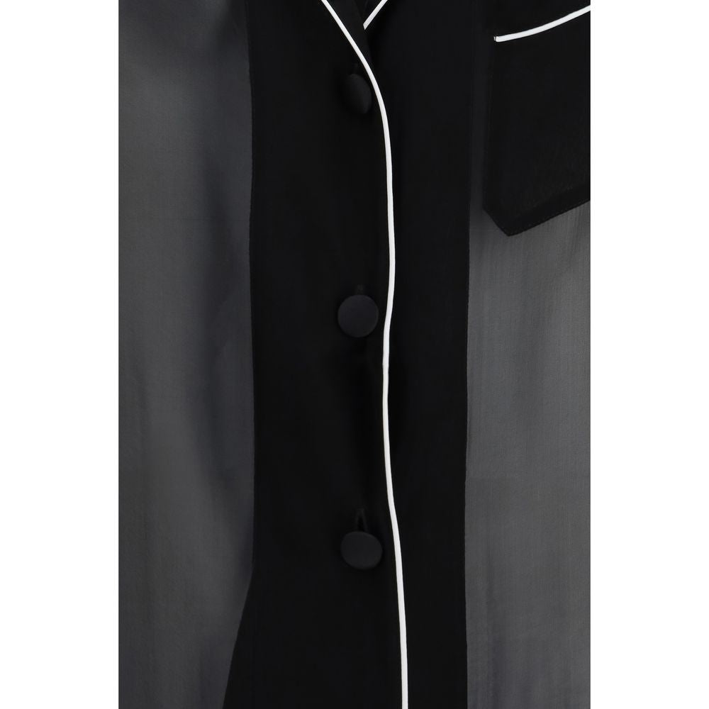 Dolce & Gabbana Black Silk Shirt - Elegant Chiffon Design