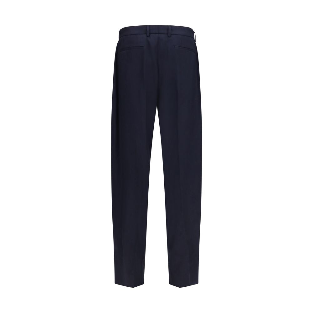 Pantalon en laine bleue Oves Aries Dolce & Gabbana