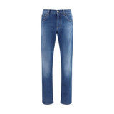 Dolce & Gabbana Blue Cotton Slim Fit Jeans for Men