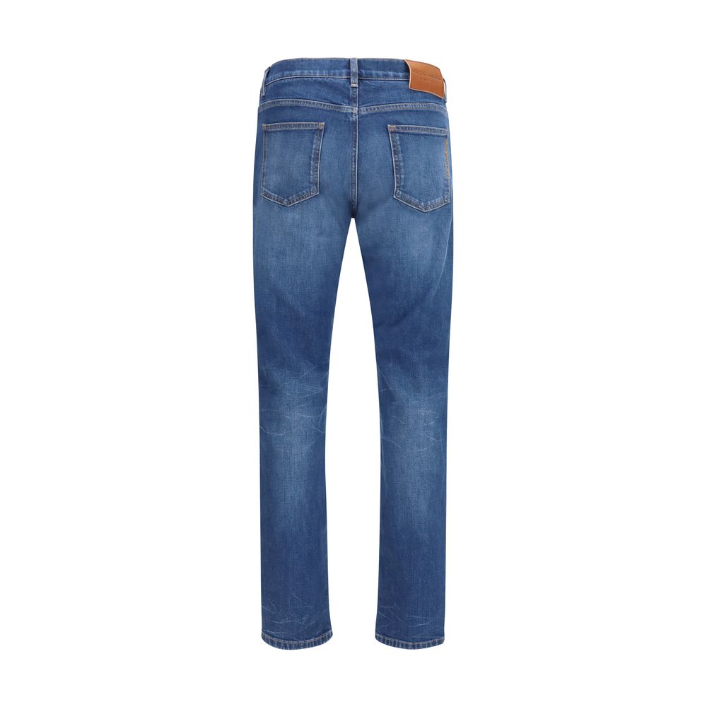Dolce & Gabbana Blue Cotton Slim Fit Jeans for Men